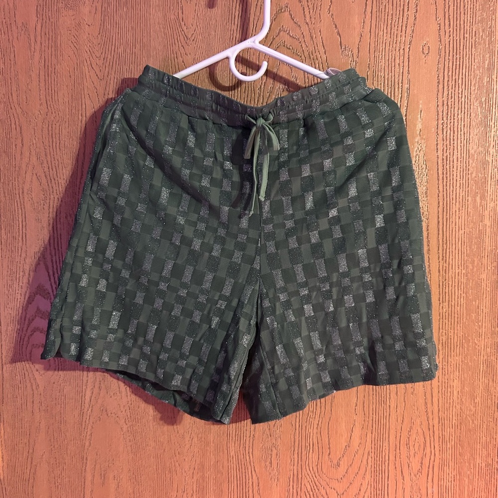 Green Checkered Women's Shorts